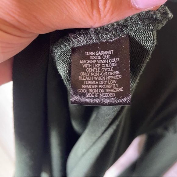 French Laundry Green Fringe Cowl Neck Sweater Large - Picture 5 of 5